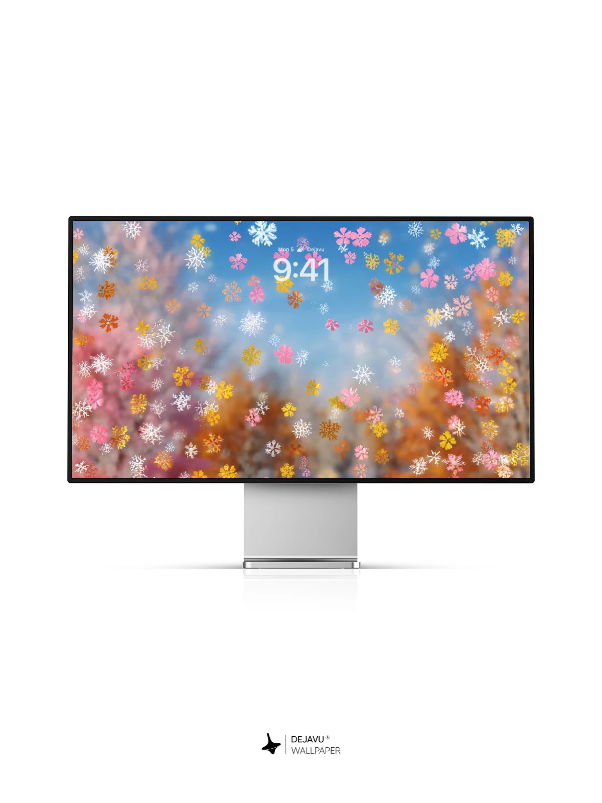 Whimsical Floral Snowfall Wallpaper 8K for iPhone and Android