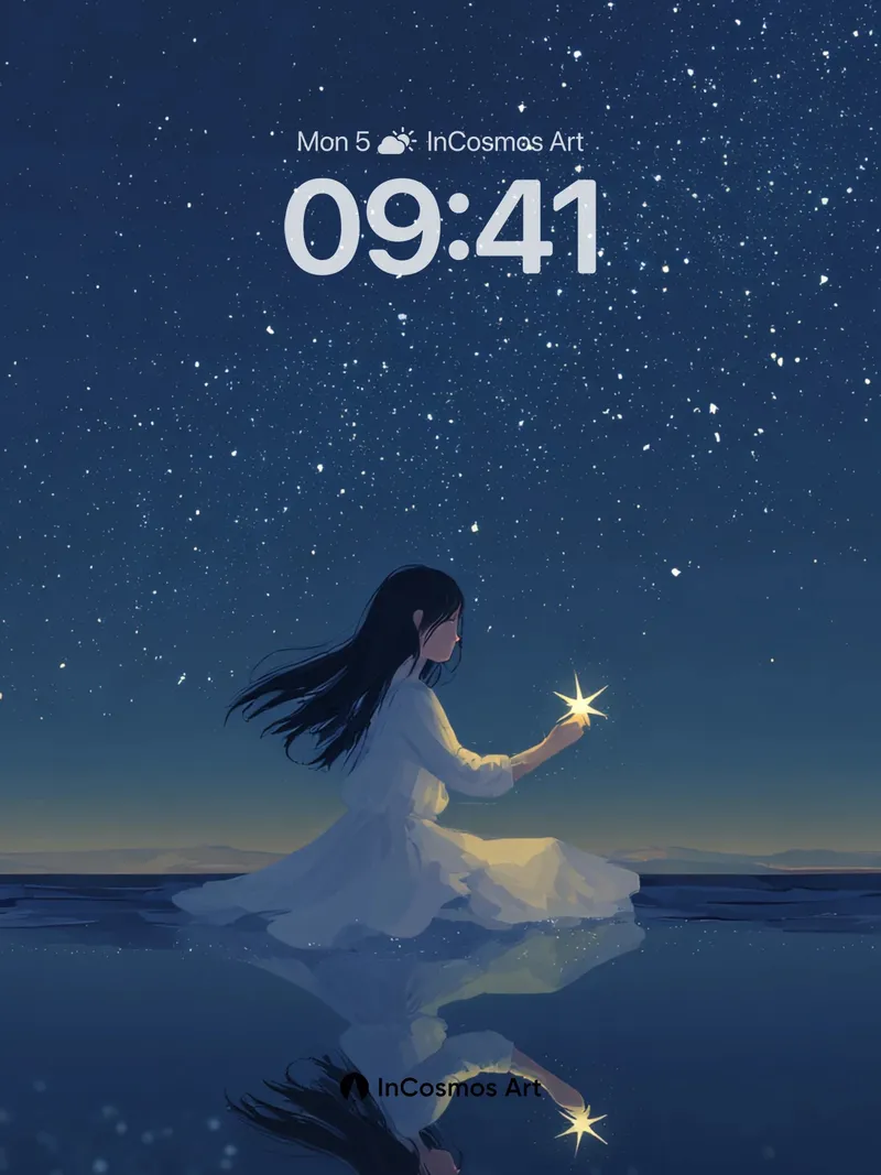 Stellar Reverie Wallpaper with Floating Light