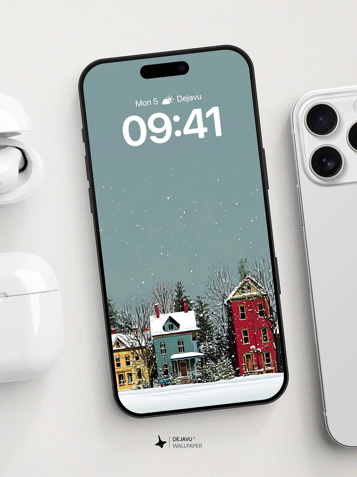 Winter Village Wallpaper 8K for iPhone and Android