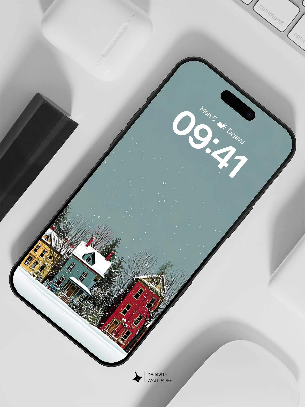 Winter Village Wallpaper 8K for iPhone and Android