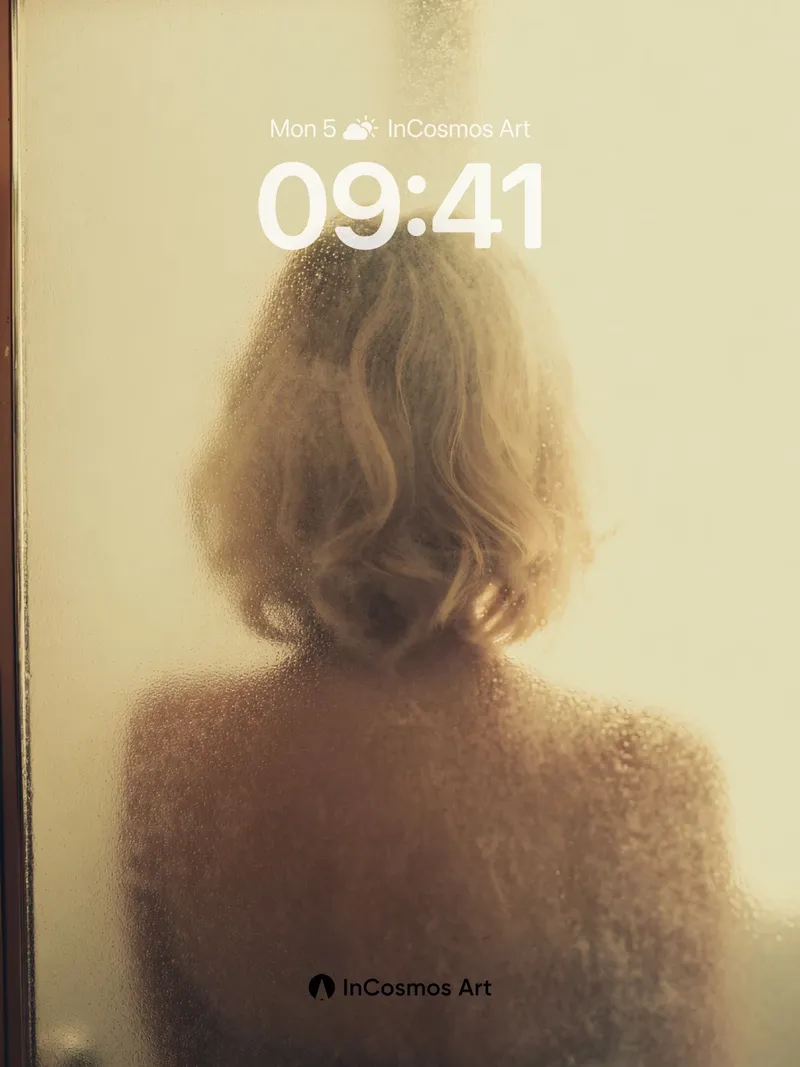 Hazy Reflection Wallpaper with Steam-Blurred Glass