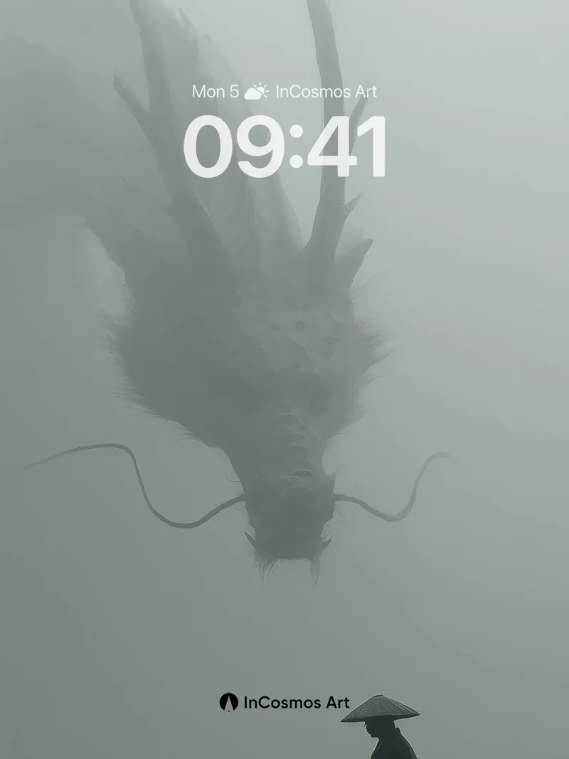 Serenity Dragon Wallpaper with Zen Warrior