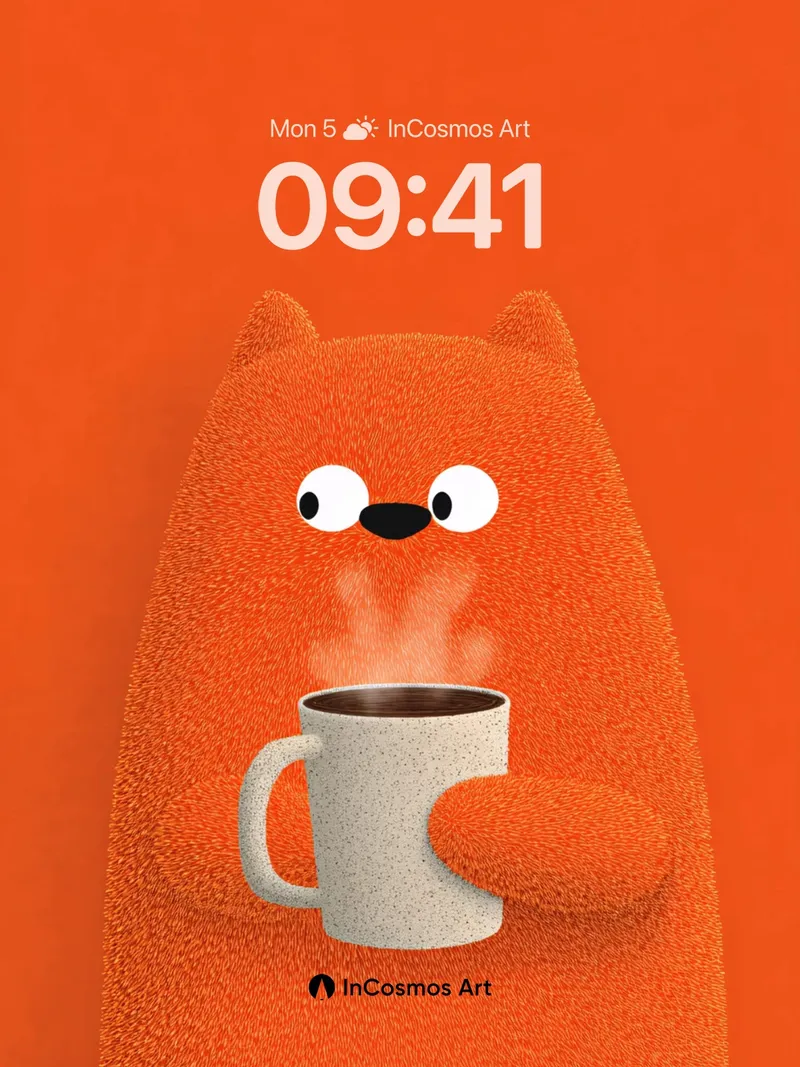 Warmth Hug Wallpaper with Fuzzy Orange Cat