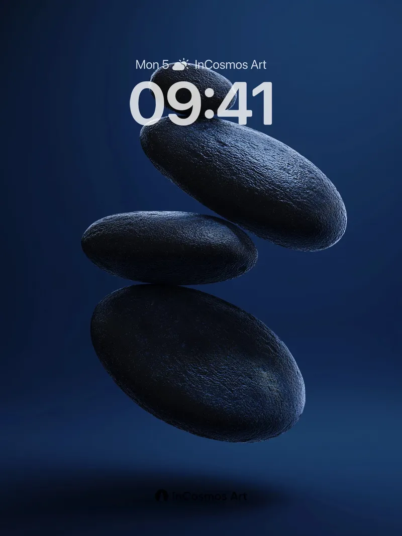 Suspended Stone Wallpaper with Floating Gravity