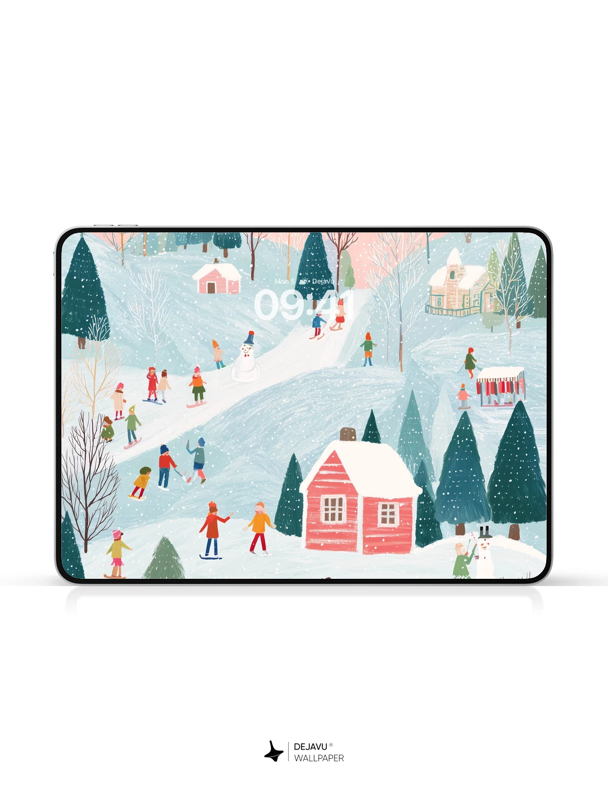 Whimsical Winter Village Wallpaper 8K for iPhone and Android