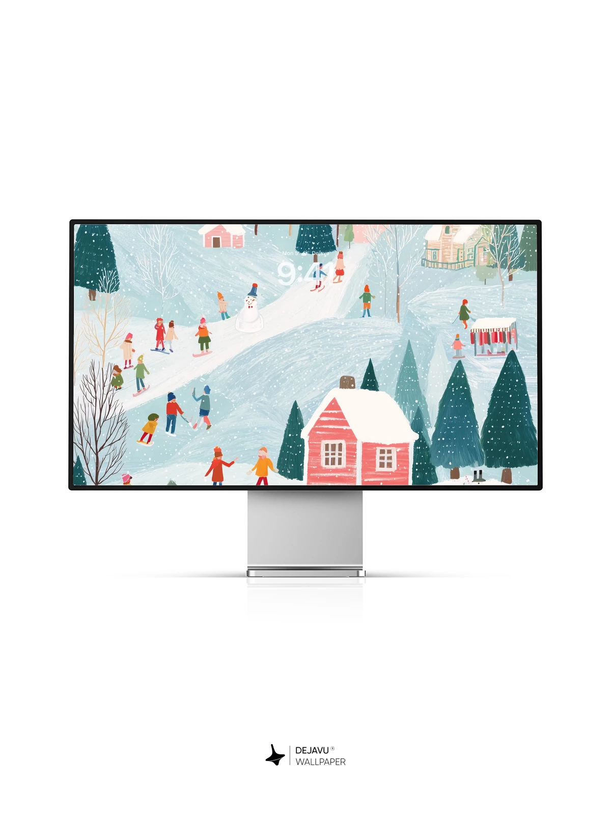 Whimsical Winter Village Wallpaper 8K for iPhone and Android