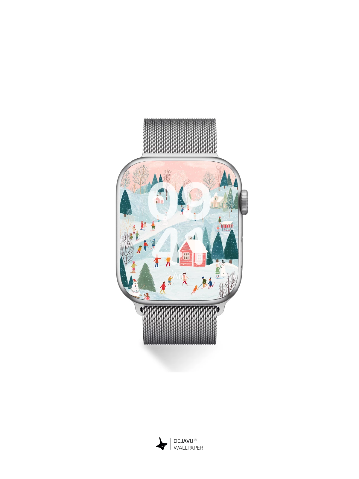 Whimsical Winter Village Wallpaper 8K for iPhone and Android