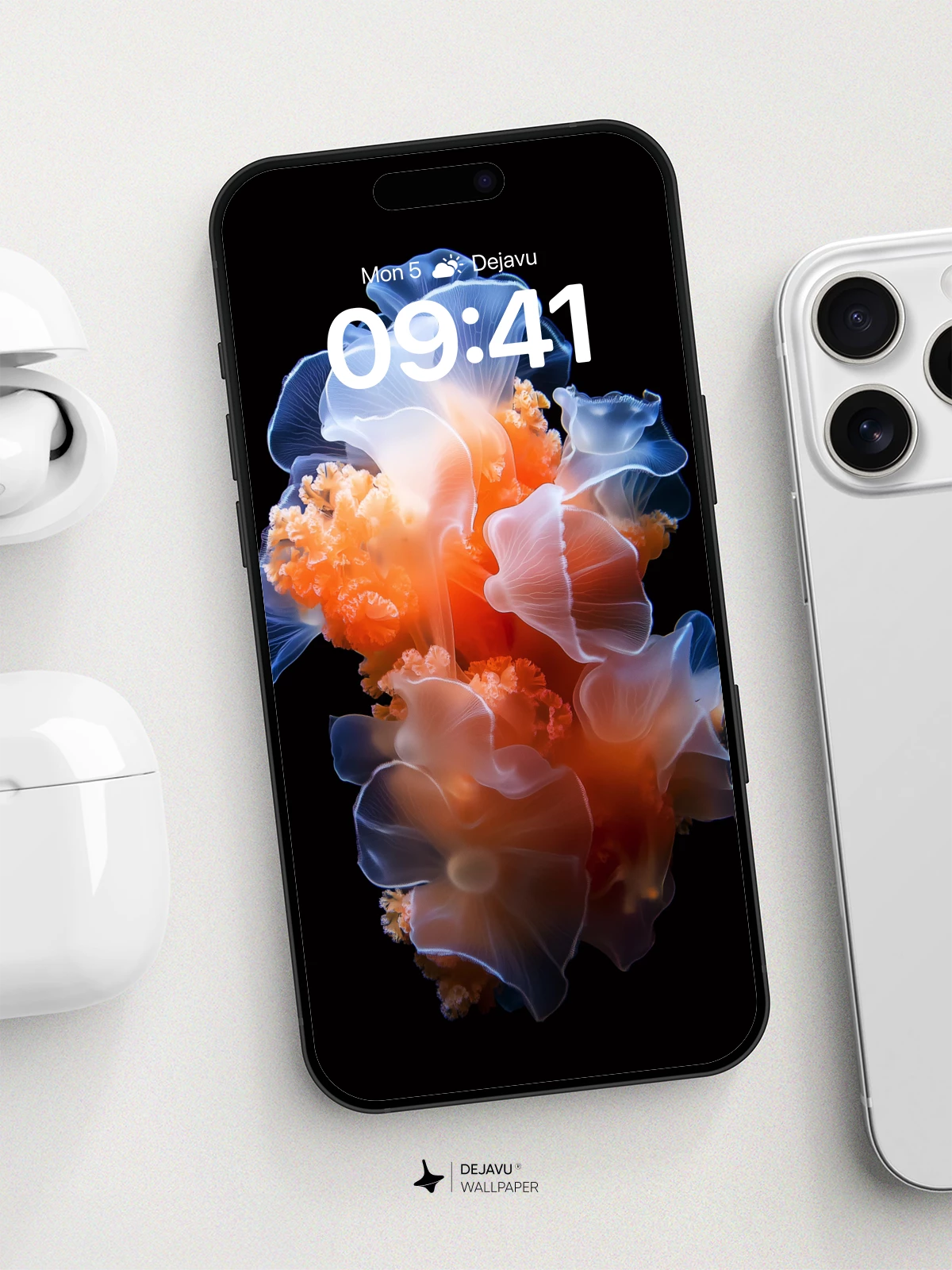 Glowing Jellyfish Bloom Wallpaper 8K for iPhone and Android