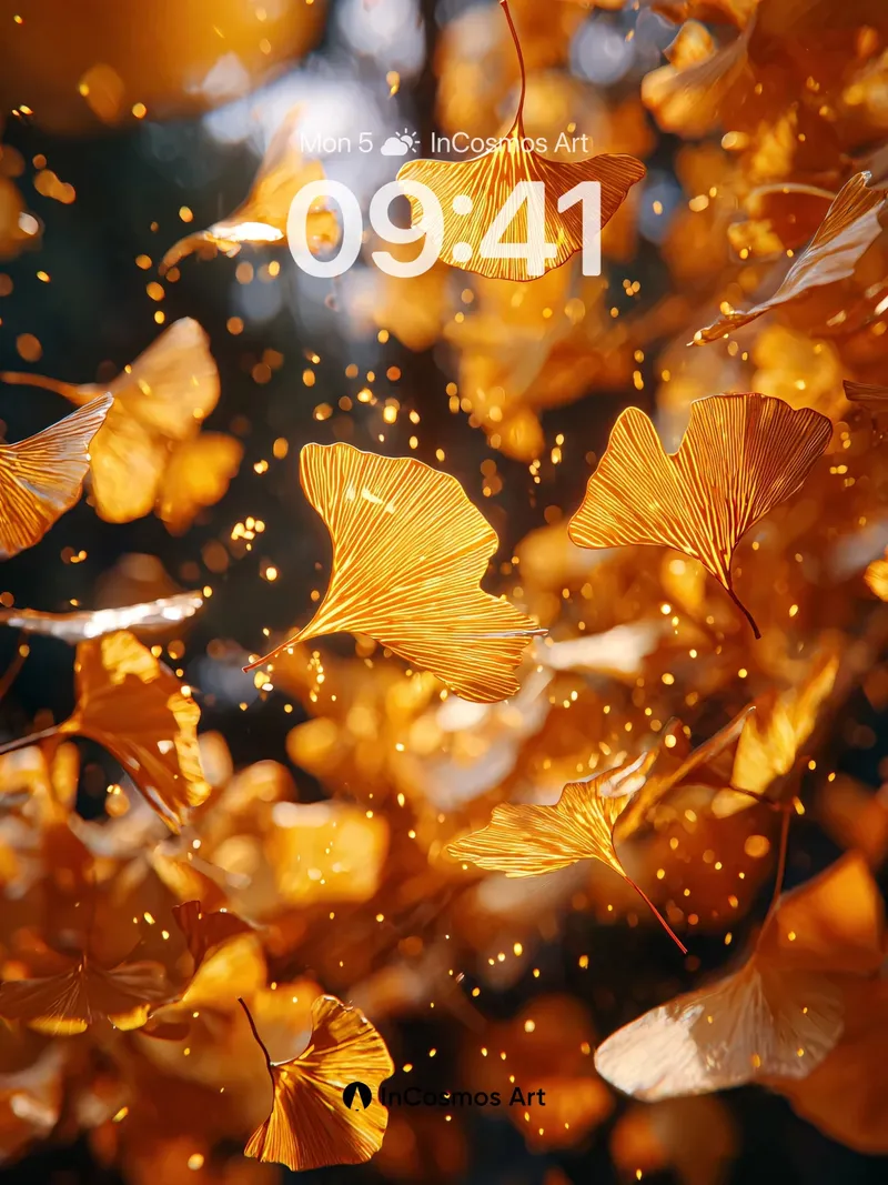 Golden Drift Wallpaper with Floating Light