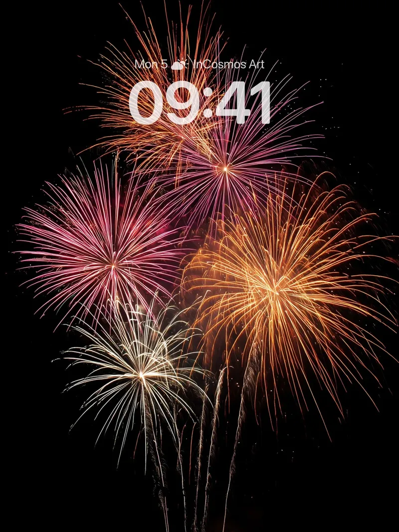 Crimson Burst Wallpaper with Celestial Trails