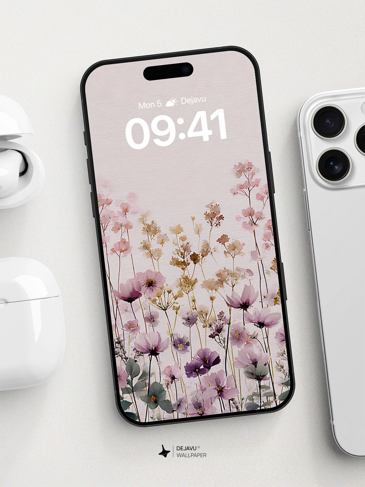 Watercolor Wildflowers Wallpaper 8K for iPhone and Android