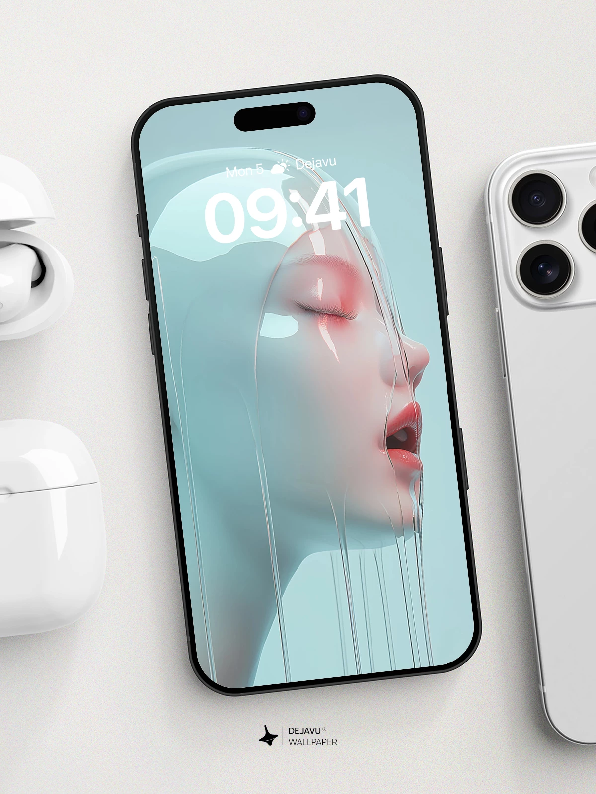 Surreal Liquid Face Wallpaper 8K for iPhone and Android