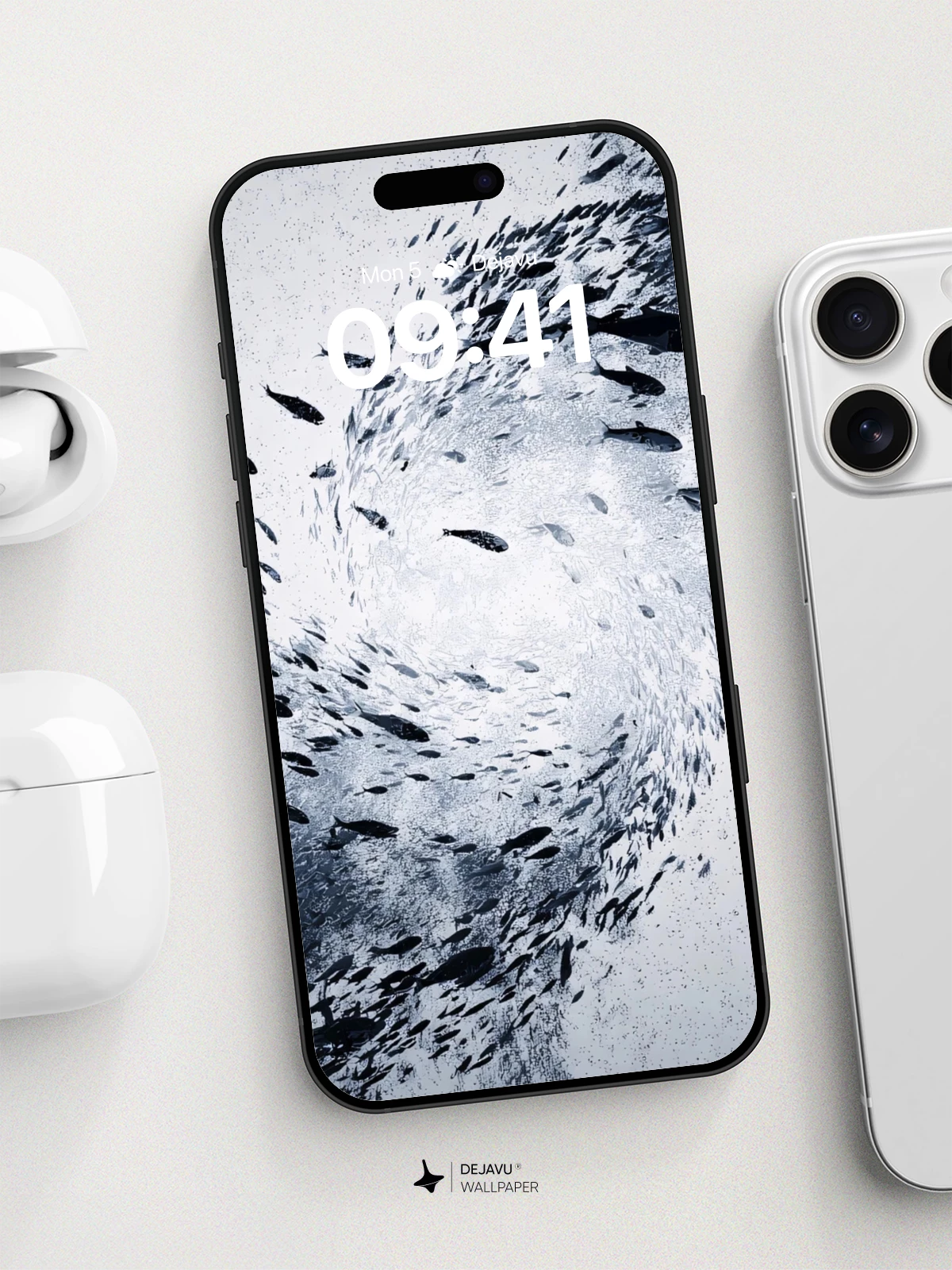 Underwater School Of Fish Wallpaper 8K For iPhone And Android