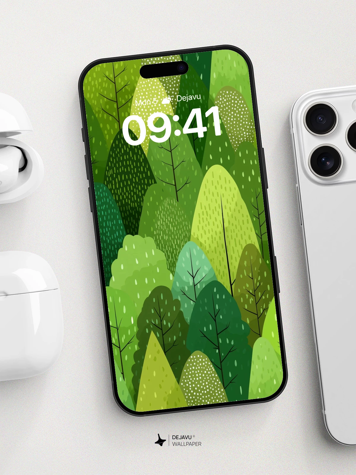Whimsical Forest Pattern Wallpaper 8K for iPhone and Android