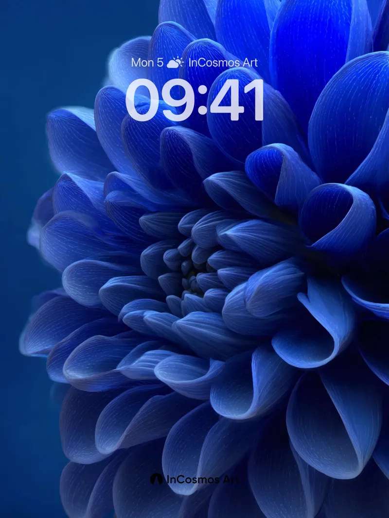 Cobalt Reverie Wallpaper with Velvet Petals