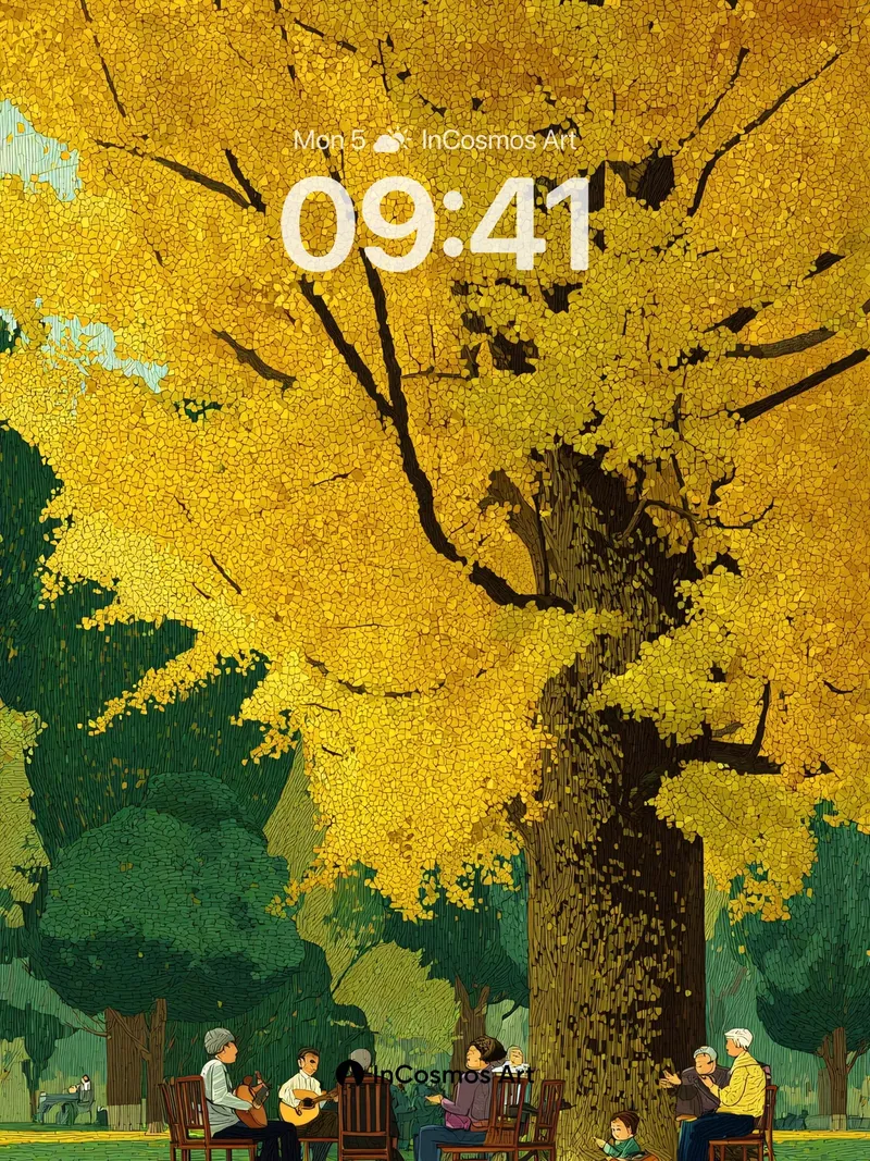 Golden Hush Wallpaper with Autumn Whispers