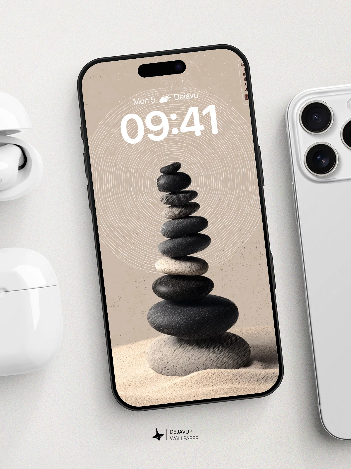 Zen Stone Stack Wallpaper 8K for iPhone and Android