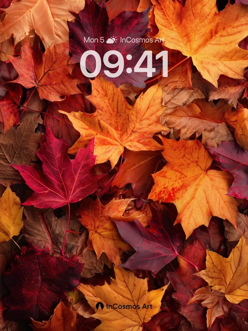 Crimson Whisper Wallpaper with Autumn Veins