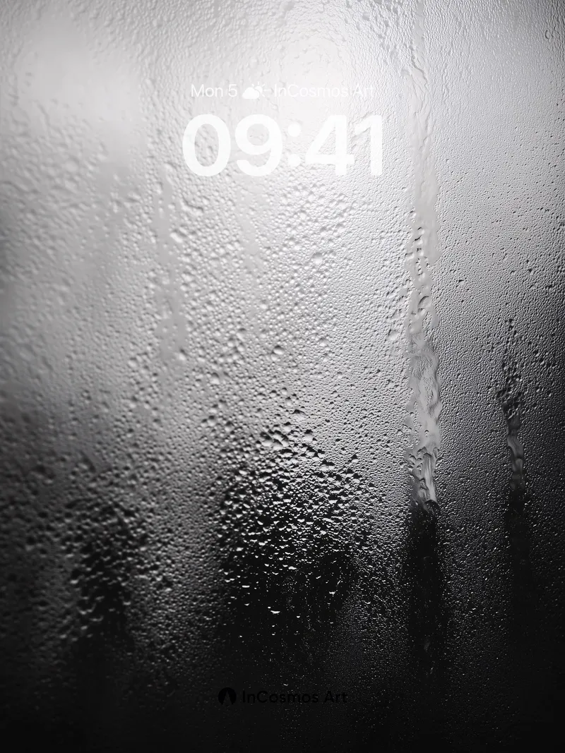 Misty Veil Wallpaper with Dewdrop Trails