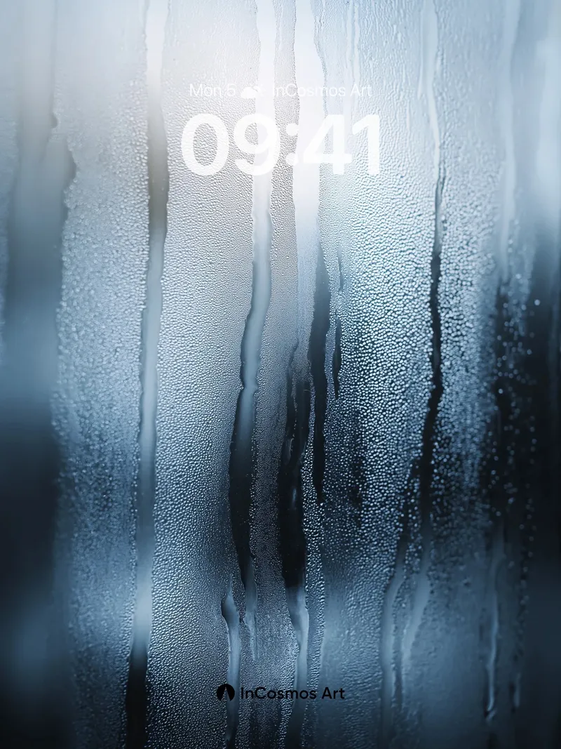 Frost Veil Wallpaper with Dripping Light