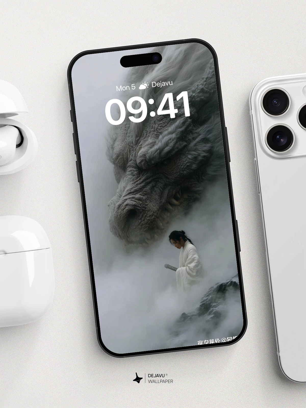 Mystic Dragon And Warrior Wallpaper 8K For iPhone And Android