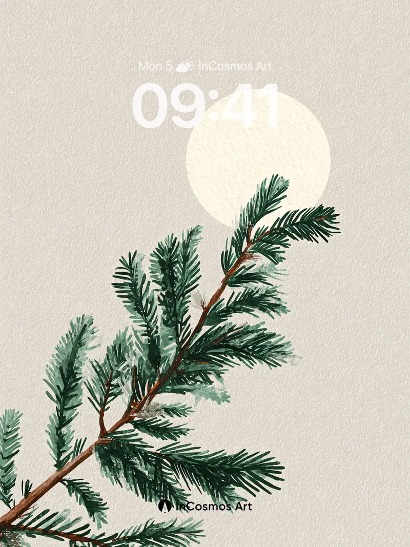 Silent Pine Wallpaper with Lunar Glow
