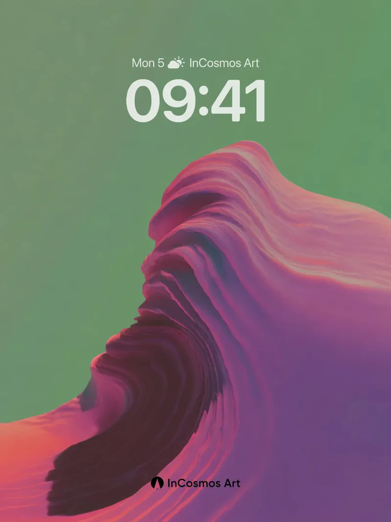 Luminous Wave Wallpaper with Velvet Depths