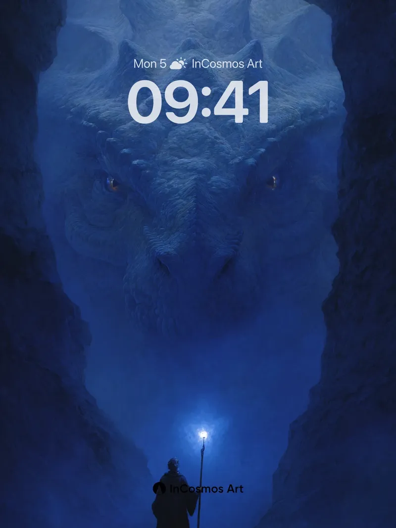 Frozen Gaze Wallpaper with Ice Dragon Majesty