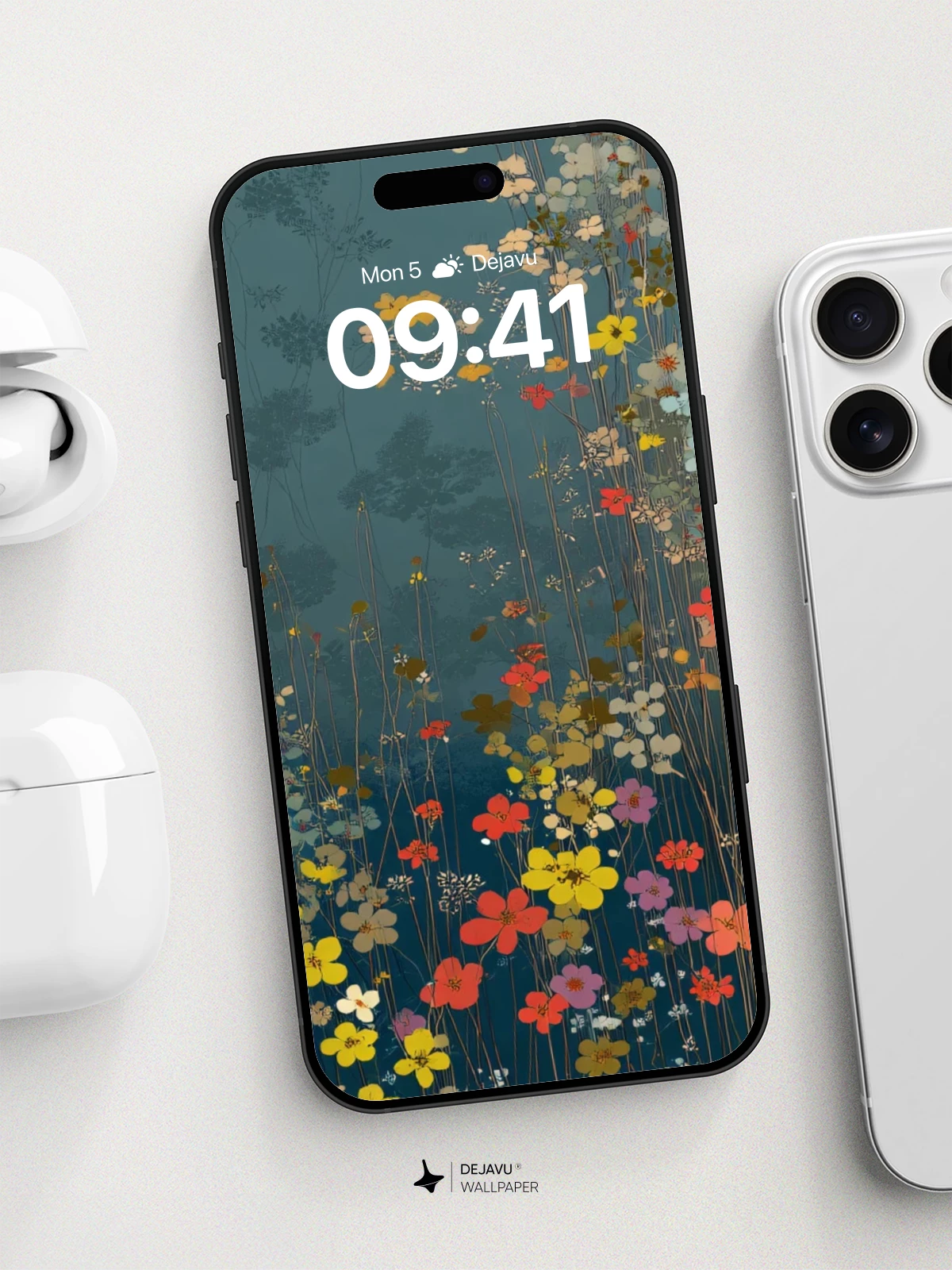 Whimsical Floral Garden Wallpaper 8K for iPhone and Android