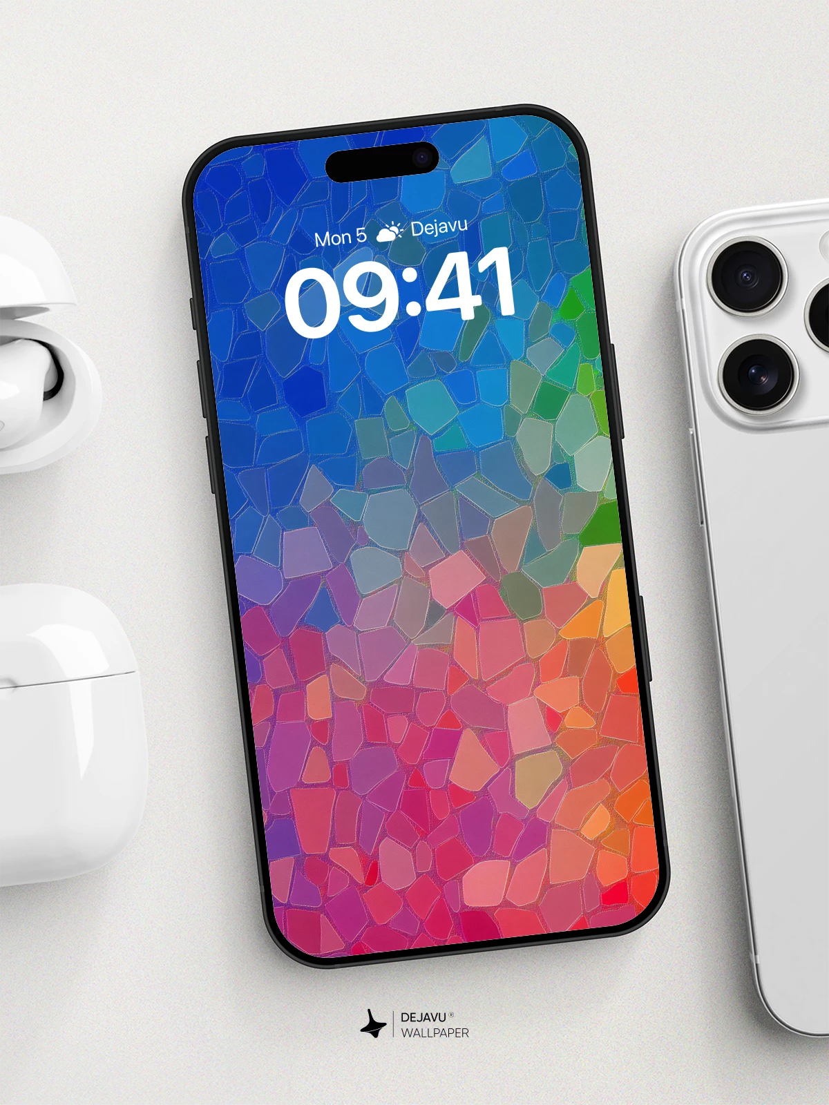 Vibrant Mosaic Gradient Wallpaper 8K for iPhone and Android