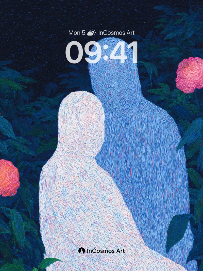 Moonlit Embrace Wallpaper with Whispering Textures