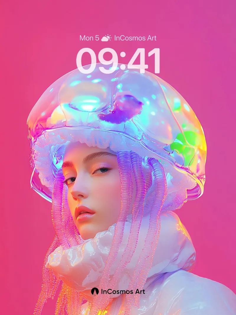 Luminous Jellyfish Wallpaper with Bioluminescent Veils