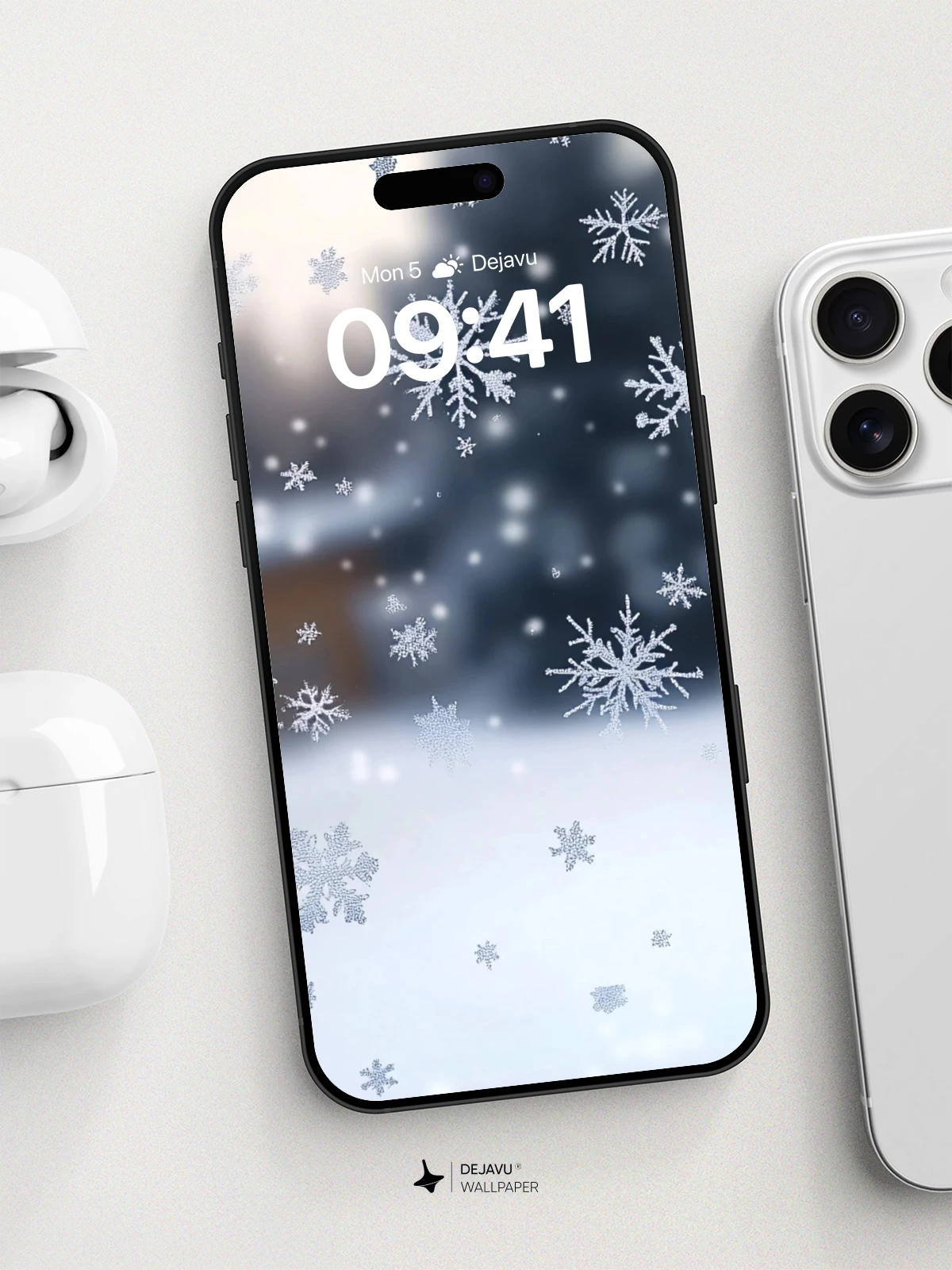 Winter Snowflake Wonderland Wallpaper 8K for iPhone and Android