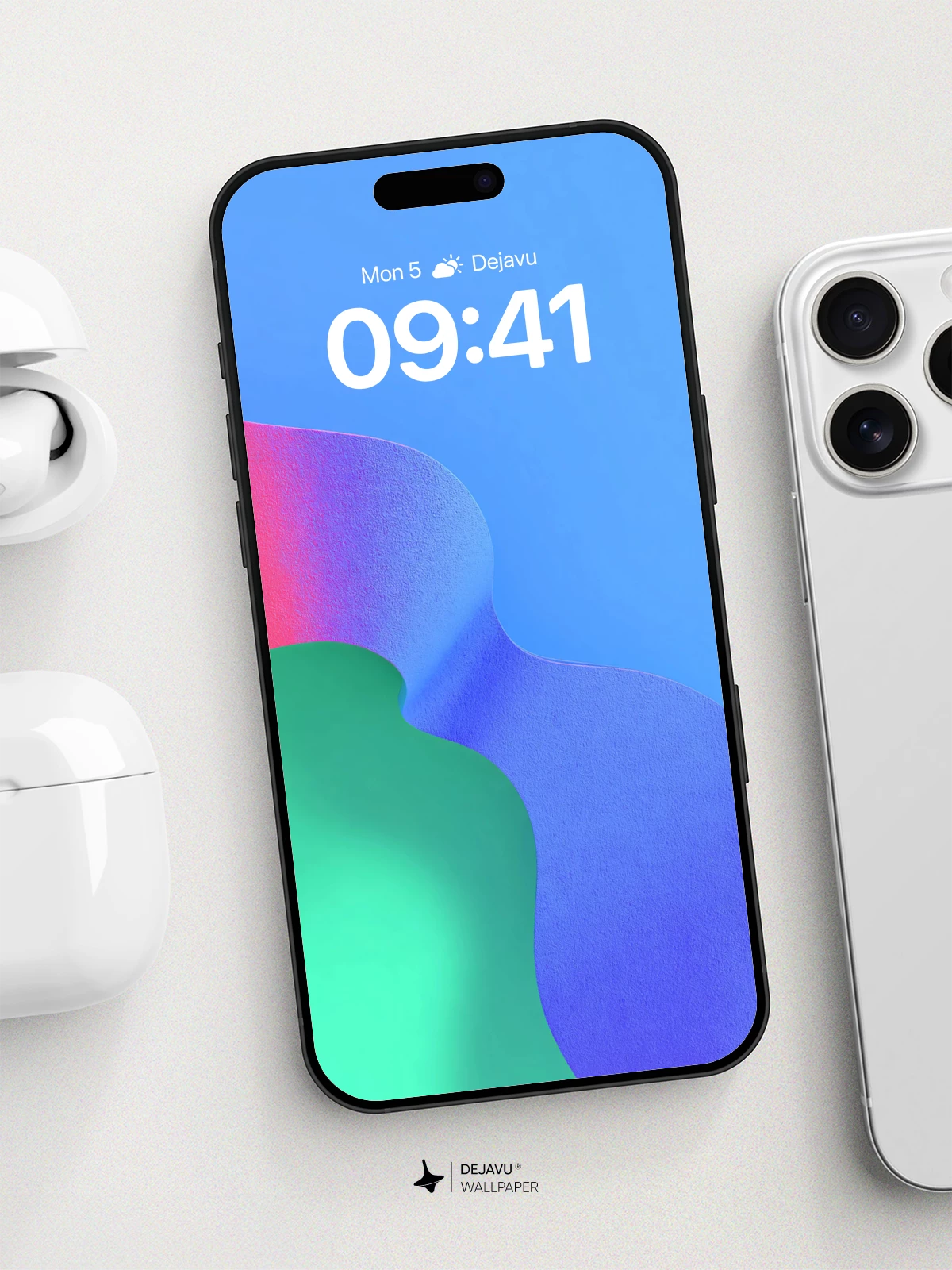 Abstract Gradient Waves Wallpaper 8K for iPhone and Android