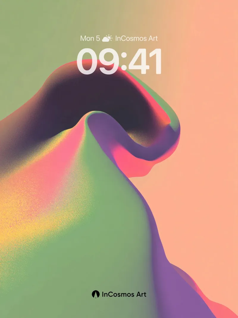 Luminous Fold Wallpaper with Chromatic Pulse