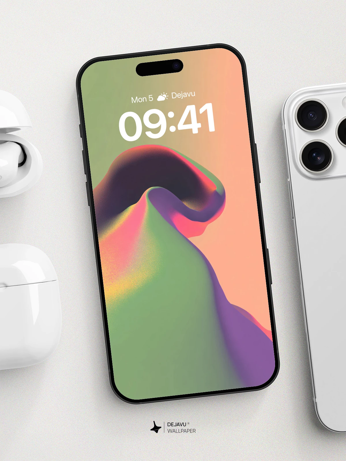 Abstract Gradient Wave Wallpaper 8K for iPhone and Android