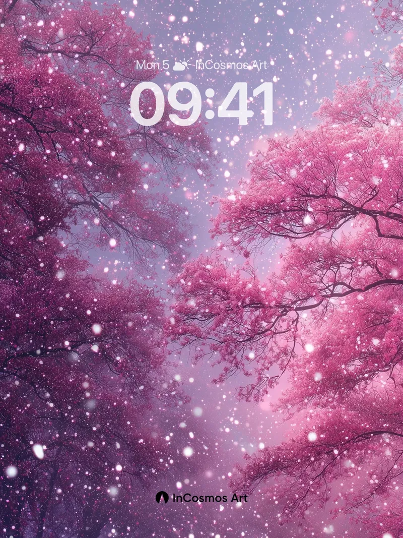 Whispering Sakura Wallpaper with Falling Petals