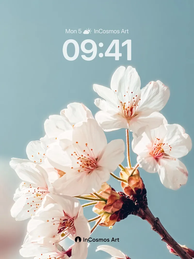 Serenity Bloom Wallpaper with Dew-Kissed Petals