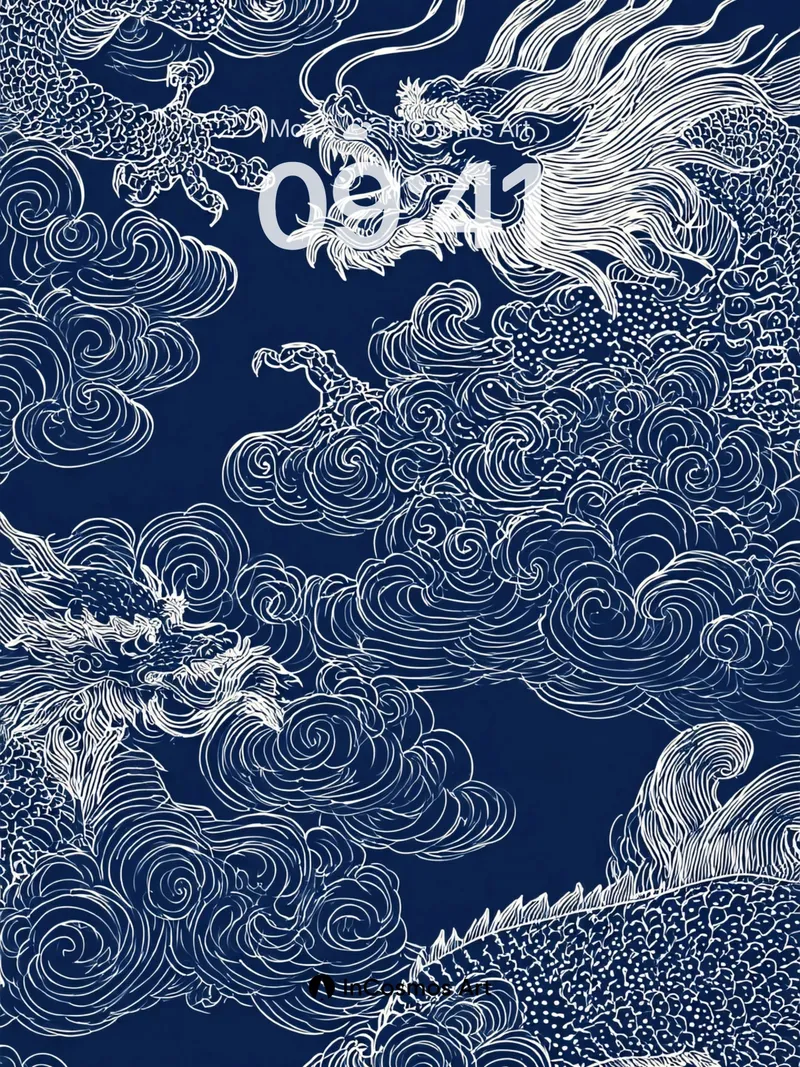 Celestial Dragon Wallpaper with Cloud-Weave Patterns