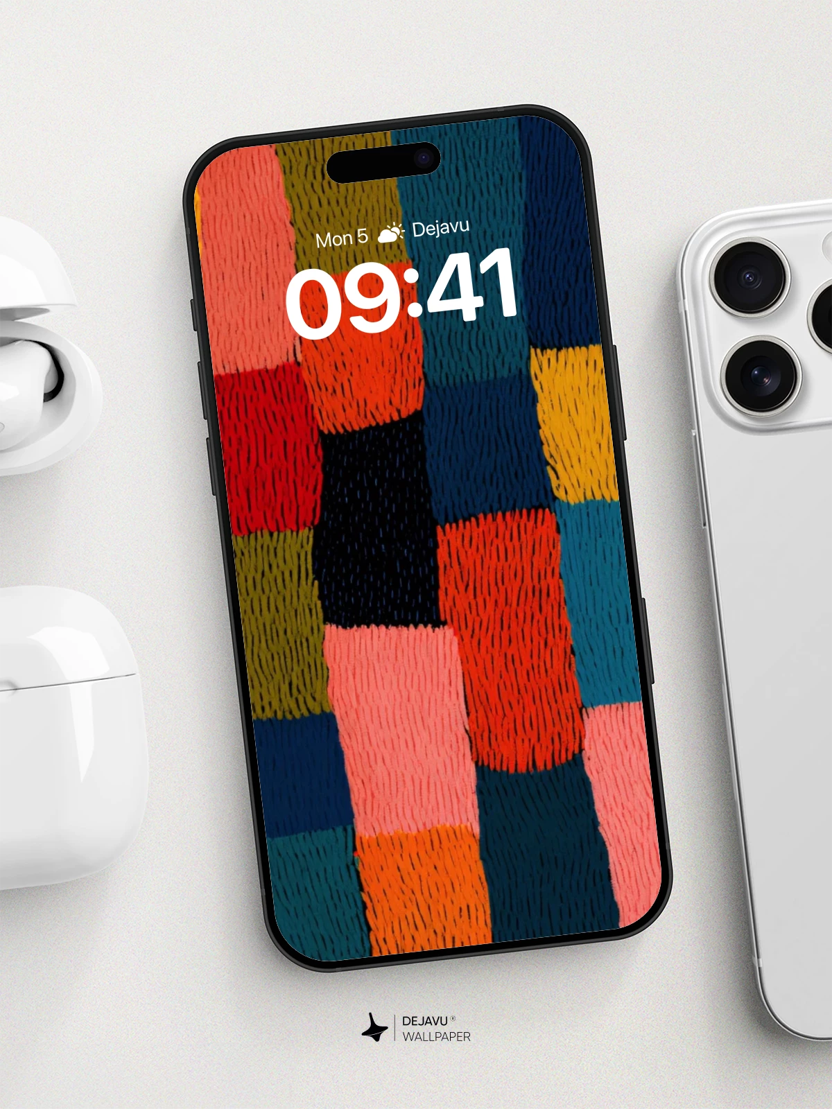 Vibrant Patchwork Abstract Wallpaper 8K for iPhone and Android