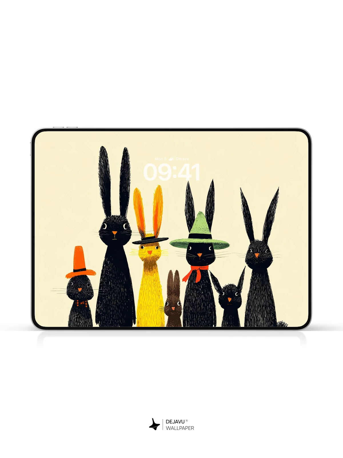 Whimsical Rabbit Family Wallpaper 8K for iPhone and Android