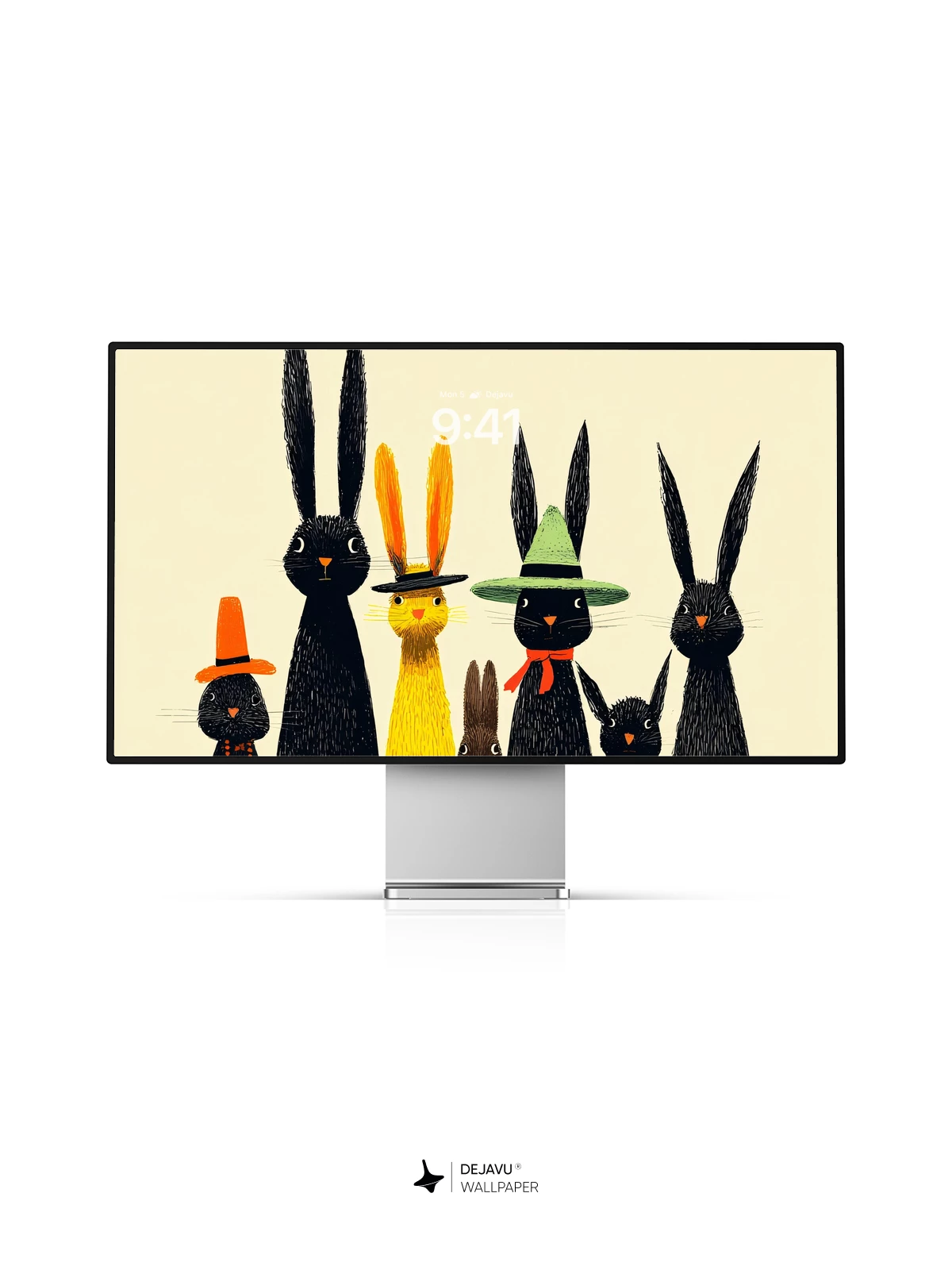 Whimsical Rabbit Family Wallpaper 8K for iPhone and Android