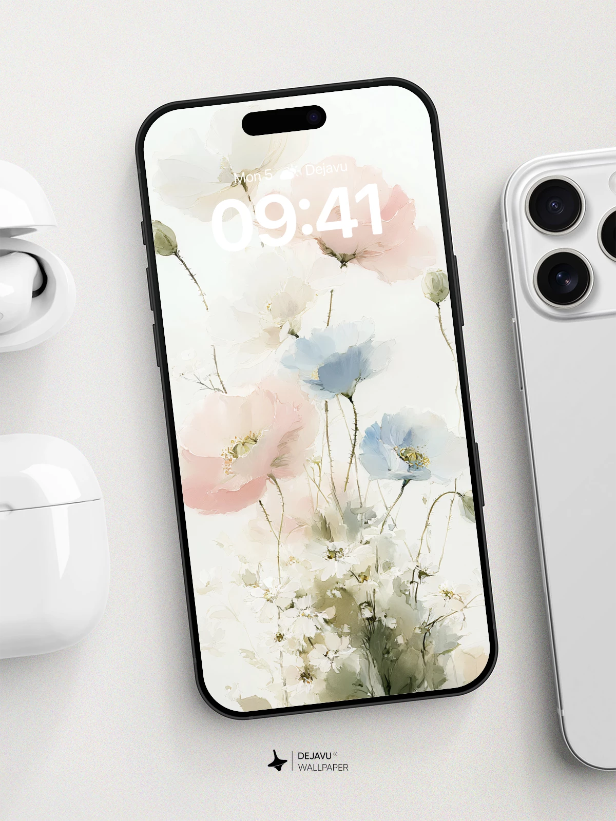 Watercolor Poppy Garden Wallpaper 8K for iPhone and Android