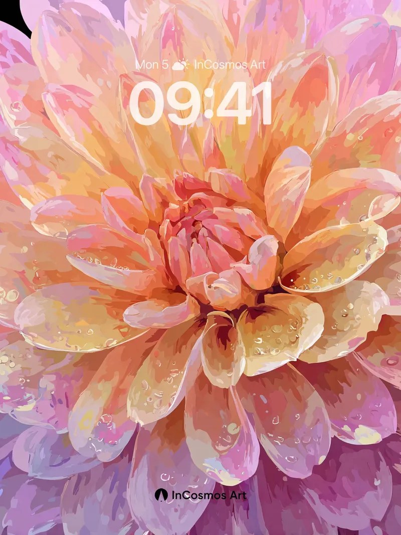 Luminous Petal Wallpaper with Dew-Kissed Hues