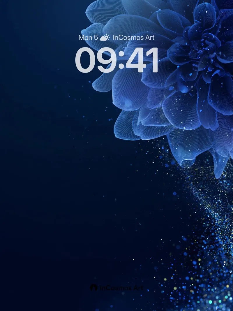 Cobalt Veil Wallpaper with Starlight Trails