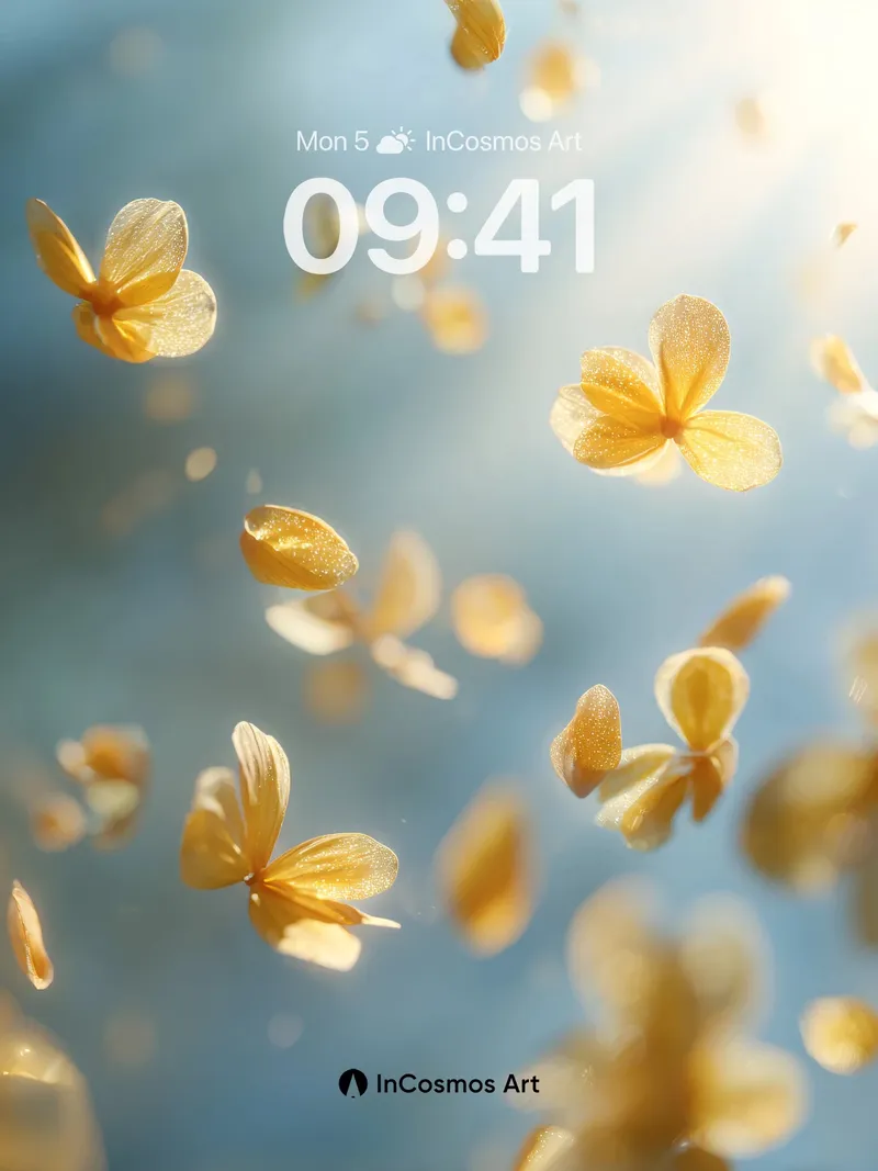 Golden Drift Wallpaper with Sunlit Petals