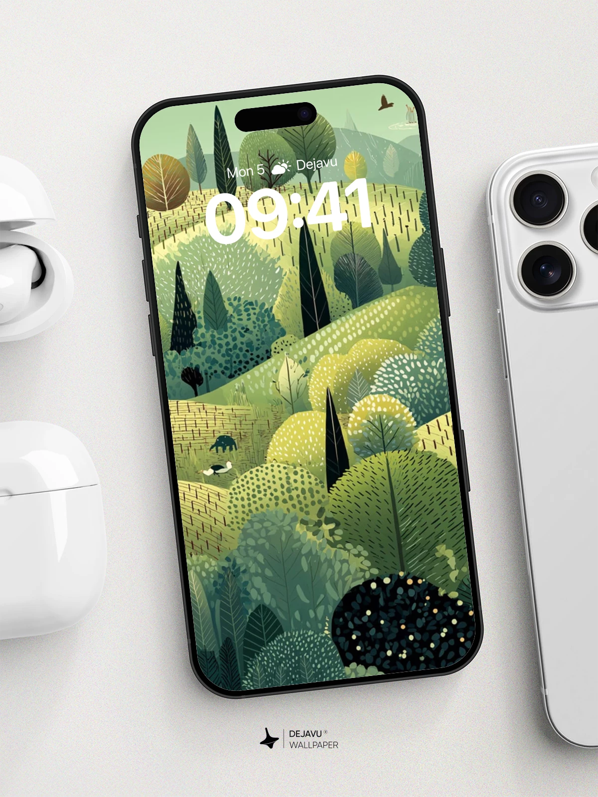 Whimsical Forest Hills Wallpaper 8K for iPhone and Android