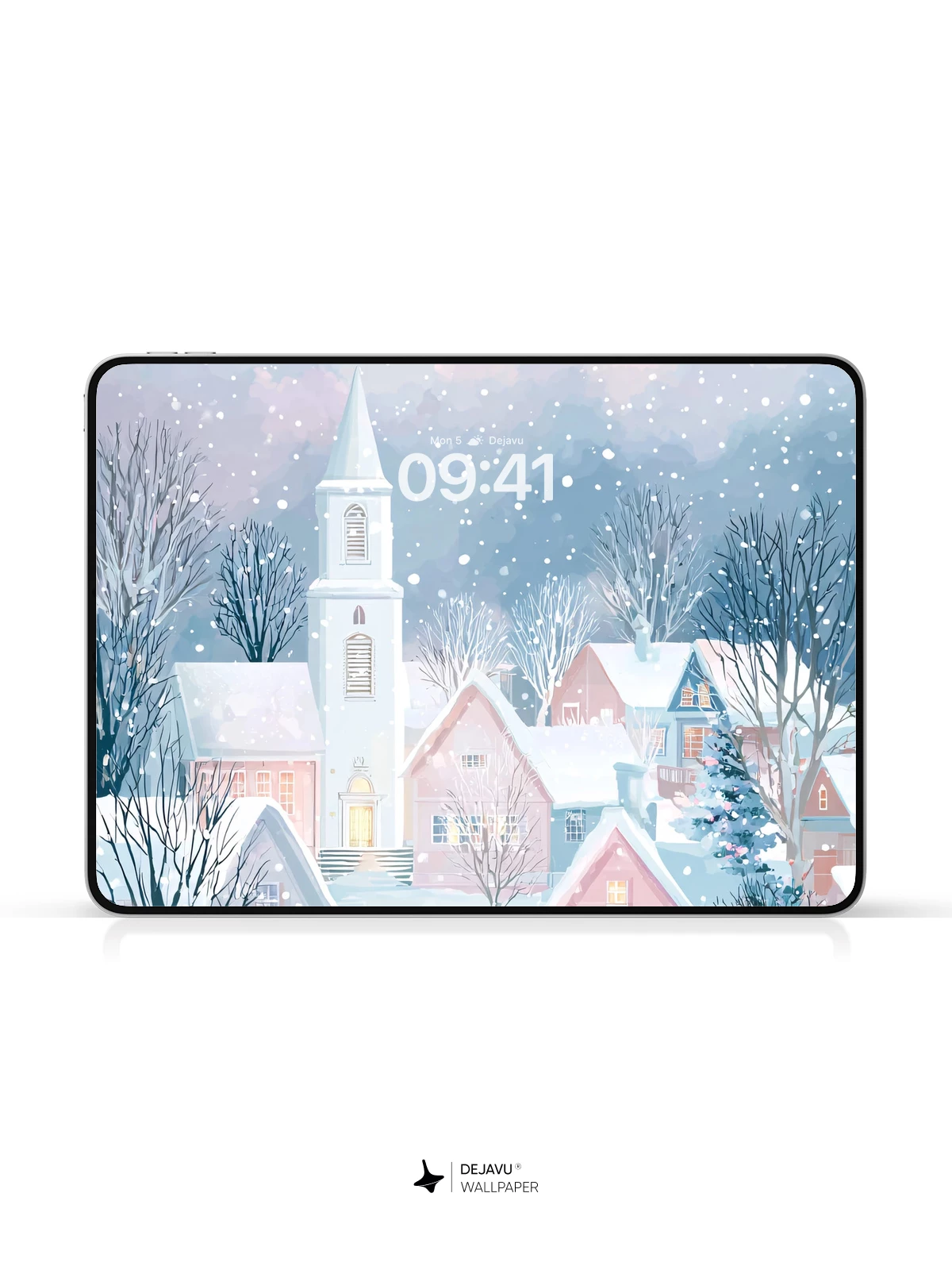Whimsical Winter Village Wallpaper 8K for iPhone and Android