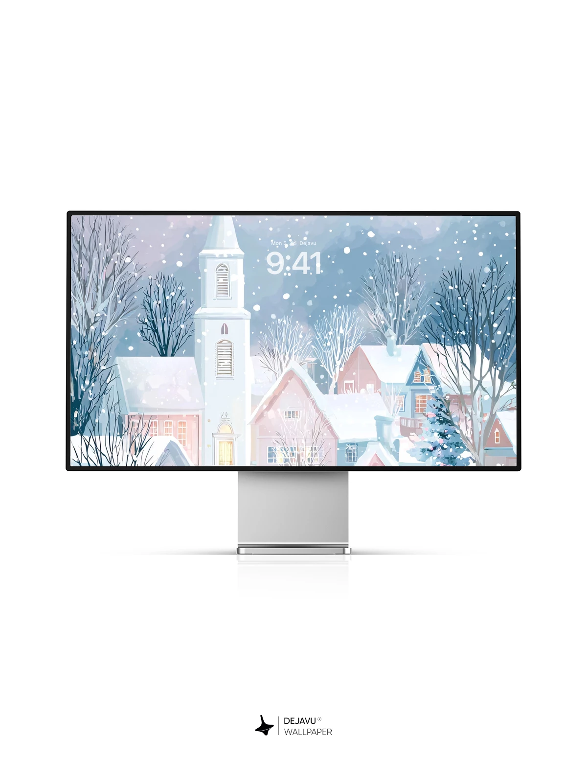 Whimsical Winter Village Wallpaper 8K for iPhone and Android