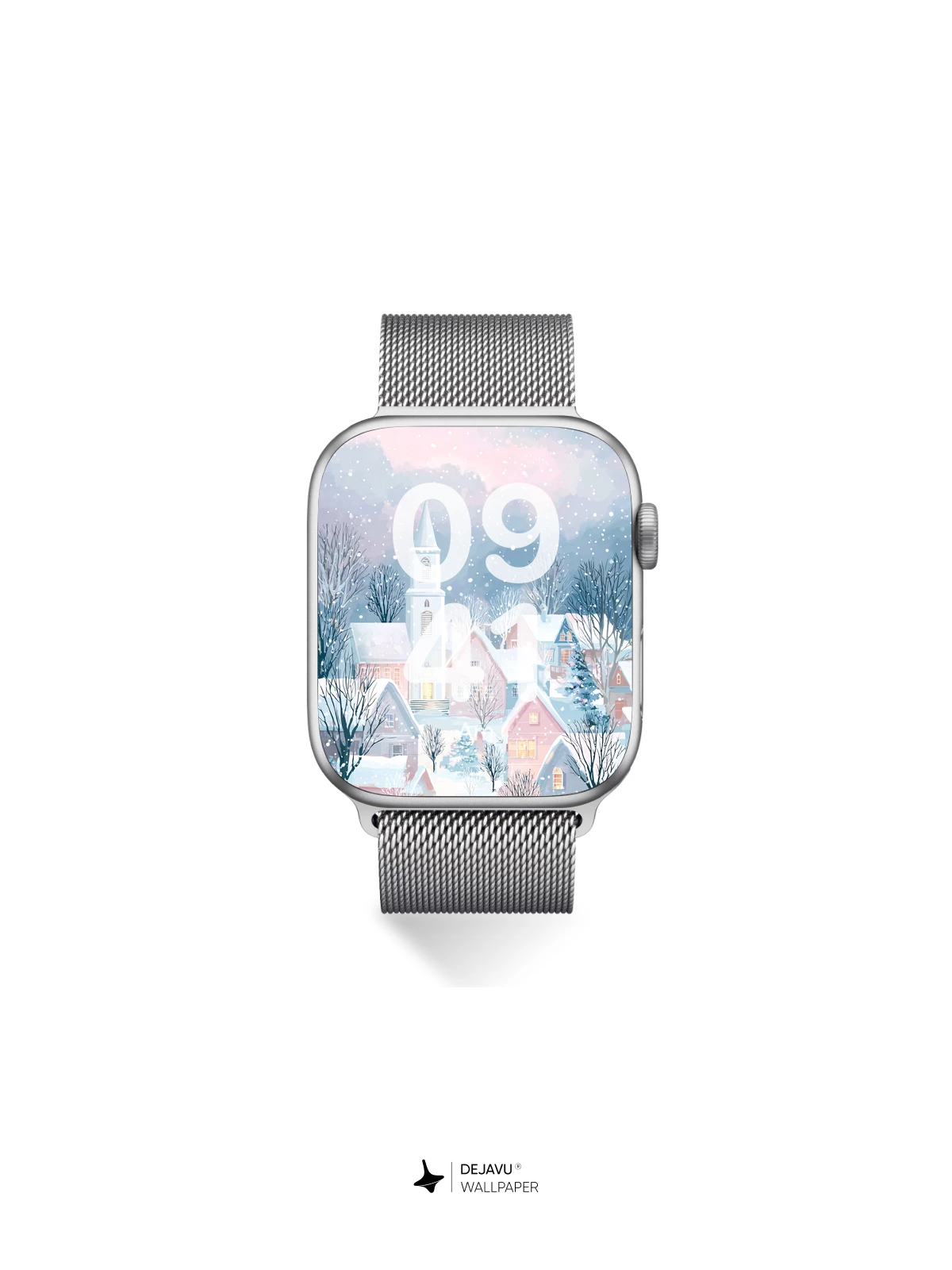 Whimsical Winter Village Wallpaper 8K for iPhone and Android